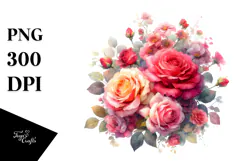 Colorful Red Roses Glossy Petals PNG Product Image 1