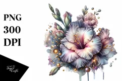 Shiny Gladiolus Watercolor Sticker Clipart Product Image 3