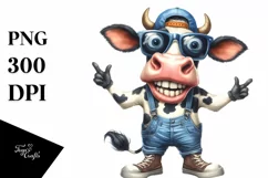 Watercolor Cow Big Eyes|Clipart Product Image 3