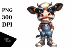 Watercolor Cow Big Eyes|Clipart Product Image 1
