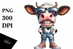 Watercolor Cow Big Eyes|Clipart Product Image 3