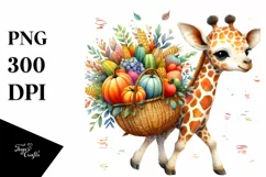 Quirky Baby Macaw with Autumn Vegetables | Clipart Product Image 1