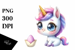 Expressive Baby Unicorn Face PNG Product Image 3