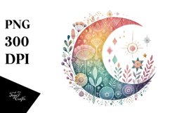 Simple Boho Moon PNG Product Image 1