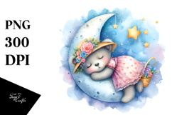 Summer Baby Bear Sleeping on the Moon Product Image 1