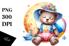 Summer Baby Bear Sleeping on the Moon Product Image 1