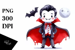 Funny Halloween Clipart with Vampire PNG Product Image 1