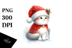 Christmas Cat Pastels, Transparent PNG Product Image 1