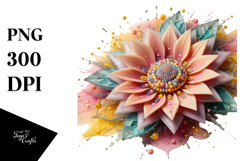 Abstract 3D Looking Pastel Plastic Sunflower, High-Res PNG Product Image 1