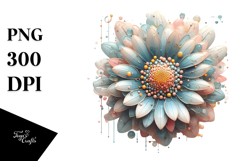 Abstract 3D Looking Pastel Plastic Sunflower, High-Res PNG Product Image 1