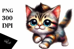 Cute Baby Cat Running PNG Product Image 1