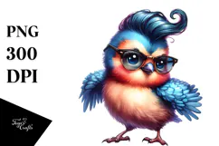 Cute Baby Bird Dancing, Vibrant Drawing PNG Product Image 1