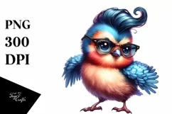 Cute Baby Bird Dancing, Vibrant Drawing PNG Product Image 1