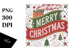 Retro Merry Christmas PNG Product Image 5