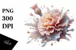 Glossy Pastel Carnation Golden Splash Clipart Product Image 1