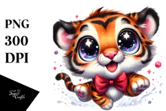 jumping Tiger with Silly Smirk PNG Product Image 1
