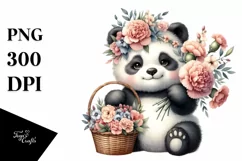 Watercolor Boho Cute Baby Panda|Clipart Product Image 3