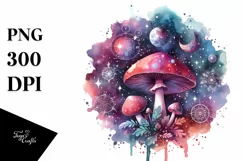 Colorful Magical Mushroom | Sublimation | Clipart Product Image 3