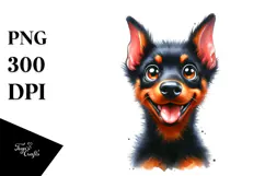 Cute Doberman Pinscher, Transparent PNG Product Image 1