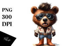 Bear Cowboy Boots Expressive | Sublimation | Clipart Product Image 1