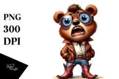Bear Cowboy Boots Expressive | Sublimation | Clipart Product Image 1