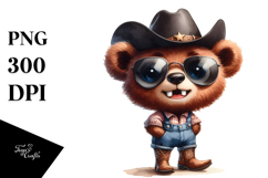 Bear Cowboy Boots Expressive | Sublimation | Clipart Product Image 1