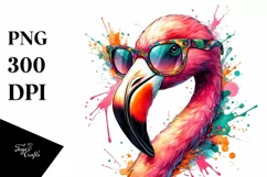 Colorful Flamingo Summer Sunglasses Clipart Product Image 1