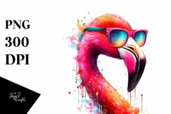 Colorful Flamingo Summer Sunglasses Clipart Product Image 3