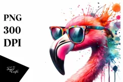 Colorful Flamingo Summer Sunglasses Clipart Product Image 1
