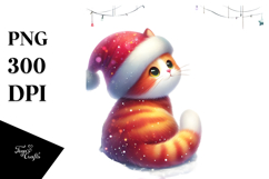 Christmas Cat in Pastel Colors, Transparent PNG Product Image 1