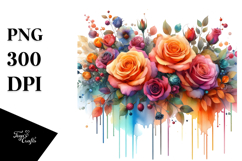Abstract Colorful Horizontal Frame | Sublimation | Clipart Product Image 1