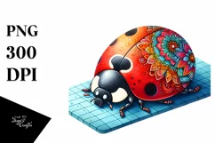 Colorful Ladybug Clipart,Yoga Mattress | Sublimation | Product Image 3