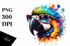 Colorful Macaw Summer Sunglasses Clipart Product Image 1