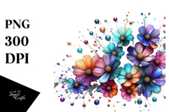 Cosmos Watercolor Splash PNG Product Image 1