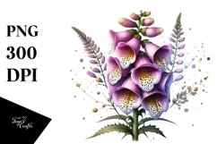 Shiny Foxglove Watercolor Sticker Clipart Product Image 3