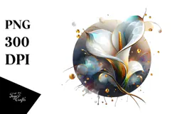 Glossy Calla Lily Watercolor Splash PNG Product Image 1