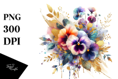 Abstract Vibrant Bouquet | Sublimation | Clipart Product Image 1