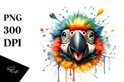 Cute Parrot Portrait, Transparent PNG Product Image 1