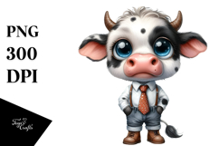 Baby Cow Tie Expressive | Sublimation | Clipart Product Image 1