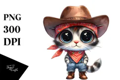 Cat with Hat, Bandana, and Boots PNG Product Image 1