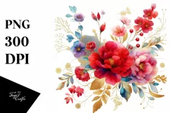 Abstract Watercolor Colorful Flower, Transparent PNG Product Image 1