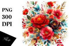 Abstract Watercolor Colorful Flower, Transparent PNG Product Image 1