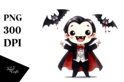 Funny Halloween Vampire Clipart, Transparent PNG Product Image 1