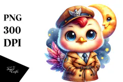 Smiling Baby Rooster Detective PNG Product Image 1