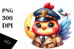 Smiling Baby Rooster Detective PNG Product Image 1