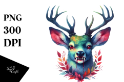 Colorful Deer Vampire Fangs | Sublimation | Clipart Product Image 1