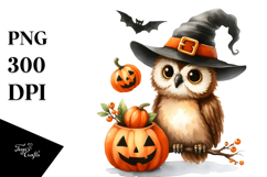 cute Baby Owl Halloween Clipart PNG Product Image 1