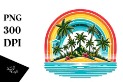 Retro Tropical Island Rainbow, 20 oz Tumbler Product Image 1