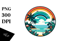 Retro Tropical Island Rainbow, 20 oz Tumbler Product Image 1