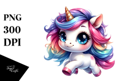 Running Unicorn with Cool Haircut PNG Product Image 1